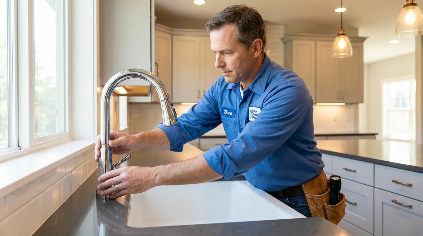 Kitchen faucet installation by Johns Plumbing LLC in Oyster Bay