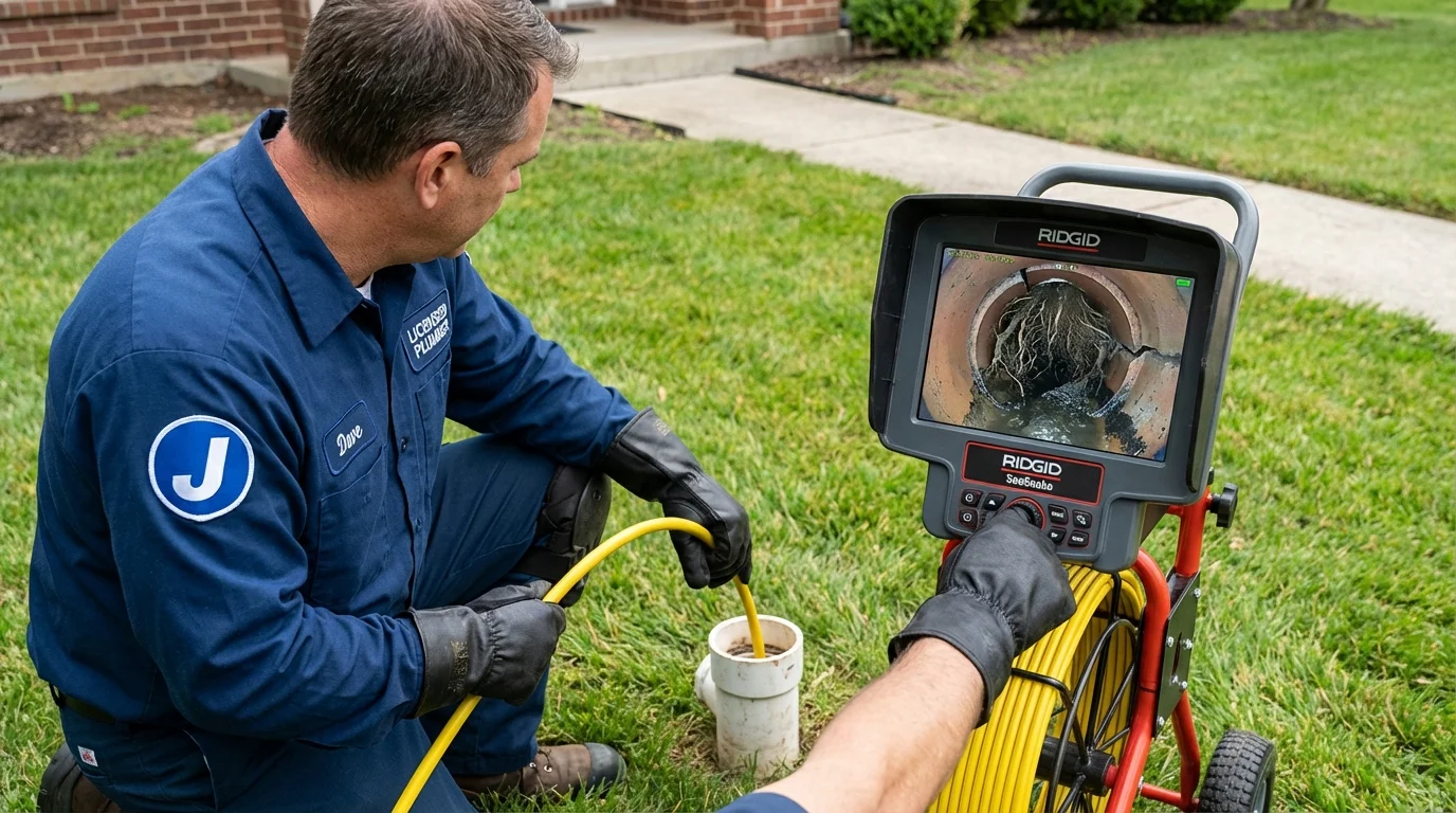 Sewer camera inspection being performed by Johns Plumbing LLC in Oyster Bay